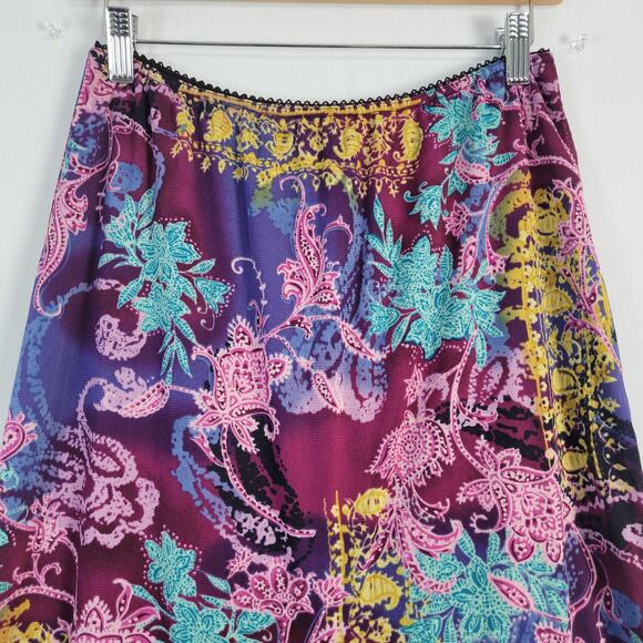 Westbound floral hi-lo pull-on skirt size M multicolor Y2K colorful boho - Picture 2 of 9